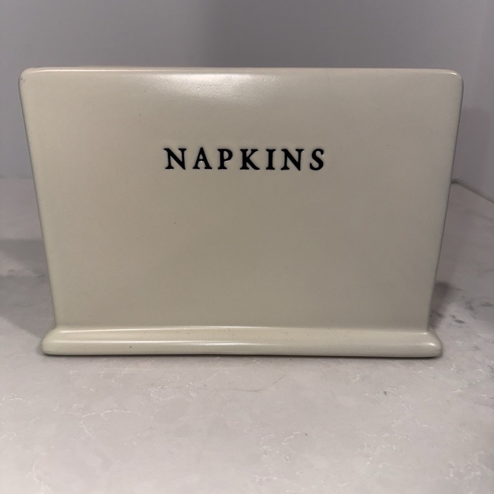 HEARTH AND HAND WITH MAGNOLIA STONEWARE NAPKIN HOLDER 7 BY 4.75 BY 3 INCHES T